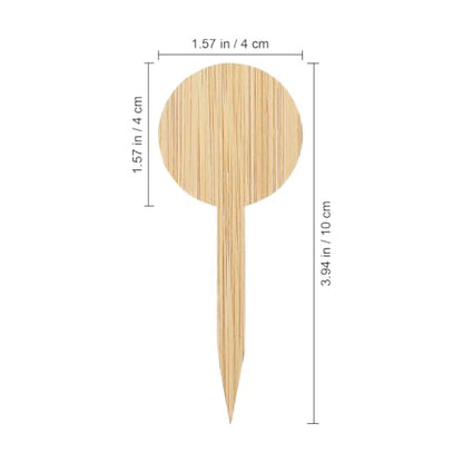 Toddmomy 20 Pcs Bamboo Plant Markers 3.9 Inch Round Garden Labels