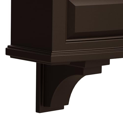 Mayne Nantucket Decorative Brackets (2-Pack) Compatible with Mayne Nantucket Window Boxes Only – Classic Outdoor Accent for Window Box Support - Espresso - color: Espresso