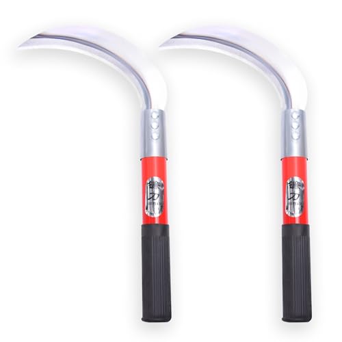2pcs 290mm Carbon Steel Billhook Brush Clearing Sickle - size: 2pce 12.2in/310mm Carbon Steel
