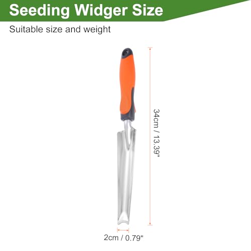 HARFINGTON 4pcs Seeding Widger 13.4 x 0.8 Stainless Steel Garden Seed Planting Shovel Trowel Long & Narrow Widger for Planting Weeding Digging