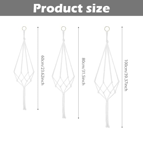 6PCS Macrame Plant Hanger 3 Sizes - 23.6/31.5/39 inch Hanging Plant Holder