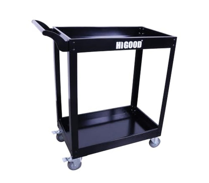 Heavy Duty Service Utility Cart,2 Shelf Steel, 800-Pound Capacity, 35.6 x 18.1x38-Inch Black - color: Black