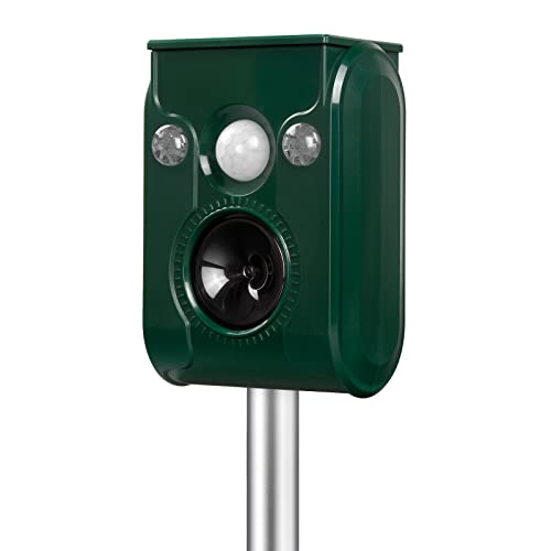Solar Ultrasonic Animal Repellent, Deer Repellent, Cat Repellent Outdoor,Squirrels Repellent,Waterproof, Motion Detection Strobe Light Alarm Deterrence Raccoons,Bird, Dogs, Rabbits, Skunks. - size: 1PCS