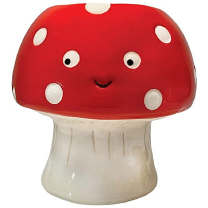 Streamline Imagined Ceramic Small Kawaii Mushroom Planter - color: Mushroom