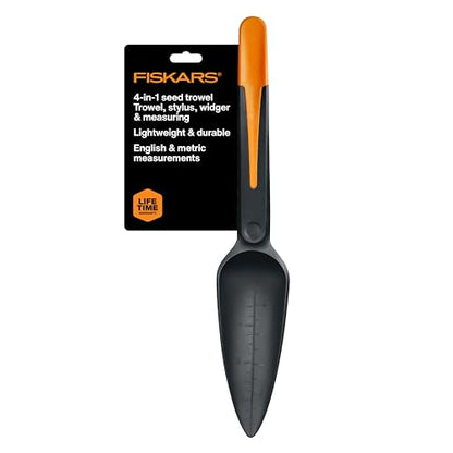 Fiskars 4-in-1 Seed Planting Garden Trowel and Seed Sower Tool