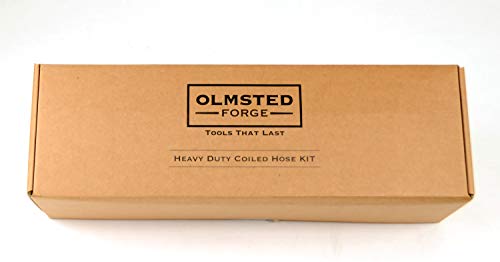 Hose Kit: 1/2" ID x 25' HP Quality Coiled Hose (Charcoal Gray) with Metal Body Spray Nozzle and Brass Quick Release Swivel Connector - size: 1/2" ID Hose Kit