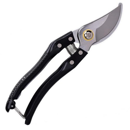 Garden Pruning Shears, Heavy Duty Stainless Steel Gardening Scissors for Plants, Sharp Handhled Trimmers, Bypass Blade Pruner for Branch, Hedge, Shrub, Flowers or Bonsai, Gardening Tool (Black)