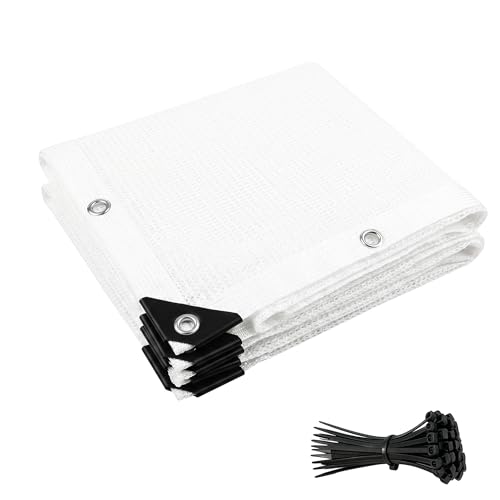 White Plant Sun Protection Net with Zip Ties,White Shade Cloth for Garden with Reinforced, Plant Shade Nylon Cloth Grommets for Greenhouse Plants Patio (3 * 3m) - color: 3*3m