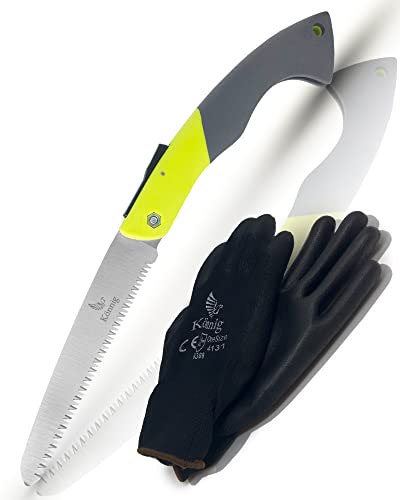 Foldable Hand Held Pruning Saw (RAZOR SHARP 7" BLADE) Compact Design Jab Saw - Pull-stroke Hand Saw - size: 7" Folding w/smooth handle