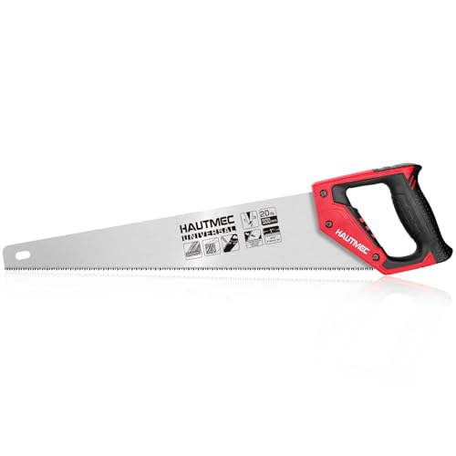 HAUTMEC 20" Hand Saw for Wood Cutting, Large Tree Saws for Logs, 8 TPI Aggressive Rough Crosscut & Rip Handsaw with Thick Blade for Trimming Woodworking Lumber - style: Plus 20"