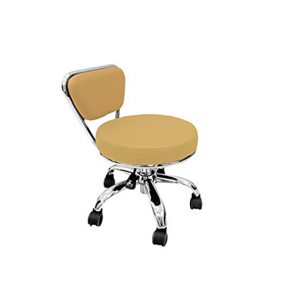 MAYAKOBA Dayton Garage Rolling Seat (Cashmere) Pneumatic, Short Stool with Adjustable Height 13"-15", Perfect for Garage Task, Home Cleaning, Bathroom Short Seat, Technician Task - color: Cashmere