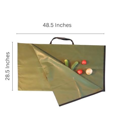 Garden and Landscape Bag, Portable Leaf and Weed Tarp with Handles, Reusable Leaf Bag, 48" X 56" Weed and Landscape Tarp