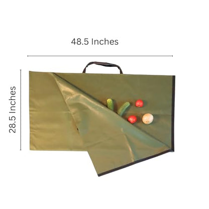 Garden and Landscape Bag, Portable Leaf and Weed Tarp with Handles, Reusable Leaf Bag, 48" X 56" Weed and Landscape Tarp