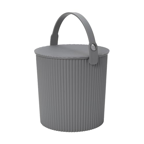 Hachiman Large Bucket, 2.6 Gallon Heavy Duty Bucket with Lid & Handle - color: New Grey, size: Large