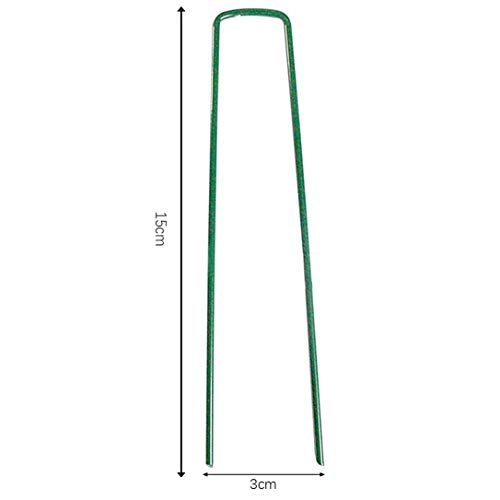 Yeasing Garden Pegs Pins Ground Stakes Staples Spikes U Shaped Landscape Securing Nail Pin Lawn Fabric Netting Matting 6Inch 20PCS - size: 6 inch