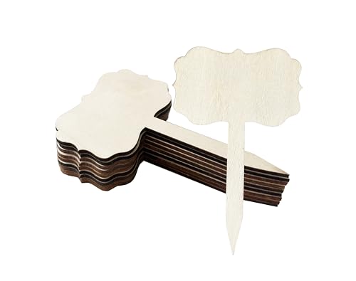 100 Pcs Wood Plant Labels, Natural Wooden Plant Marker Garden Sign Tags, T-Type Garden Markers for Succulents, Herbs, Seedlings, Potted, Flowers, Vegetables (Polygon) - style: Polygon