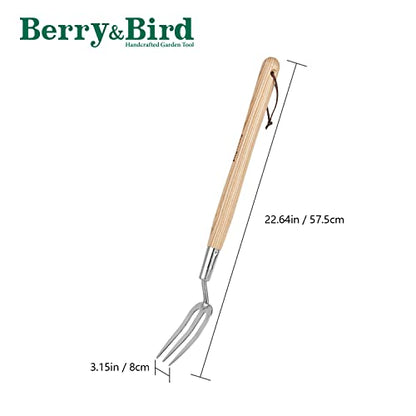 Berry&Bird Garden Hand Fork, 22.6 In Long Handle Stainless Steel Weed Fork - size: Hand Fork