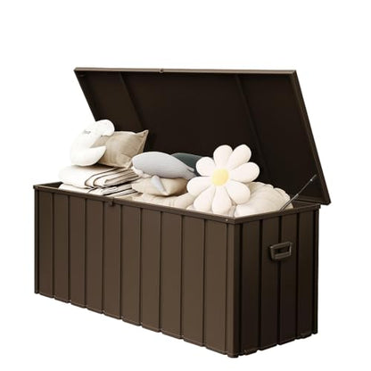 Space-Saving Patio Storage Cabinet - color: Dark Brown - 49.40 X 35.40 X 29.60 Inch