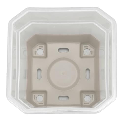20Pcs Nursery Pot Planters Variety Pack, Reusable Clear Plastic and Silicone Square Pots with Drainage for Seedlings and Flower Plants (Gray) - color: Gray