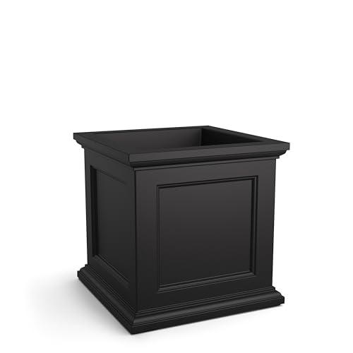 Mayne Fairfield 28in Square Planter, Black - color: Black, size: 28in