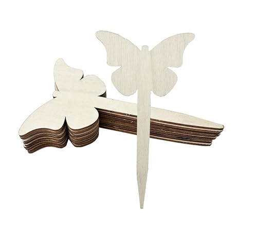 100 Pcs Wood Plant Labels, Natural Wooden Plant Marker Garden Sign Tags, Butterfly Type Garden Markers for Succulents, Herbs, Seedlings, Potted, Flowers, Vegetables (Butterfly) - style: Butterfly