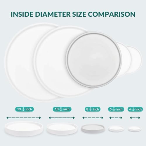 Willowy 2 Pack 9 Inch Matte White Ceramic Plant Drainage Trays, Indoor Use - color: Matte White, size: 9" (2 Pack)