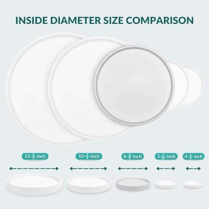 Willowy 2 Pack 9 Inch Matte White Ceramic Plant Drainage Trays, Indoor Use - color: Matte White, size: 9" (2 Pack)
