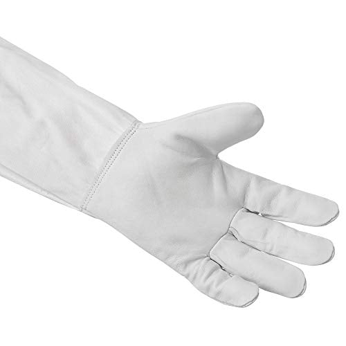 Honey Keeper Beekeeping Gloves - Goatskin Leather with Canvas Sleeve and Elastic Cuff
