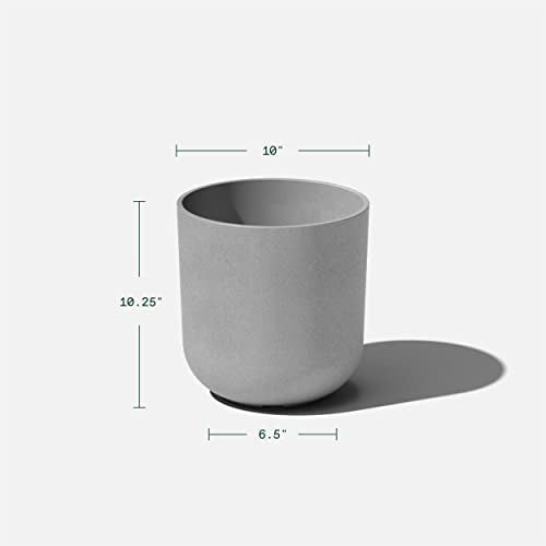 Veradek Mason Series Lima Planter - Large Round Outdoor Planter - color: Gray, size: 10 inches