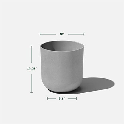 Veradek Mason Series Lima Planter - Large Round Outdoor Planter - color: Gray, size: 10 inches