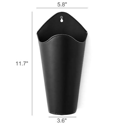Mkono Metal Wall Planter, Hanging Vase for Flowers Plants, Set of 2, Black - color: Black
