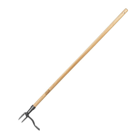 Edward Tools PullPro Long Handle Weed Puller Tool - 48" Classic Heavy Duty Hardwood Handle with 4 Claws Steel Head - Improved Stand Up Weed Remover Tool - Easy Stand Up Tool for Seniors