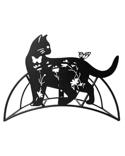 Black Cat Hose Hanger Metal WallMount HeavyDuty 125'5/8"﻿Garden Hose Holder - color: Butterfly Cat﻿ Garden Hose Holder