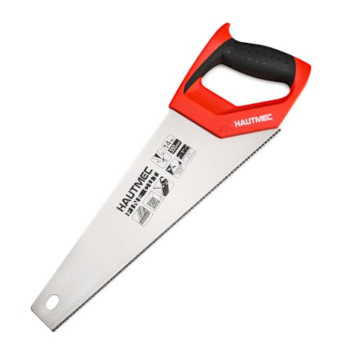 HAUTMEC 14 Inch Base Hand Saw for Wood Cutting, 11 TPI Fine Tooth Wood Saws with Triple-Ground Teeth, Small Crosscut Handsaw for Woodworking, Plastic, PVC, Garden Tree - style: Base 14"