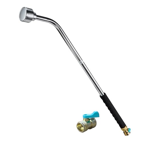 30 Inch Soft Rain Watering Wand 600003, Gentle Shower Spray, Heavy Duty Lightweight Metal Build, Comfort Grip, Flow Control Shut Off Valve, for Plants, Yards, Cars & Pets, by New England Garden Tools - size: 30 Inch - Soft Rain
