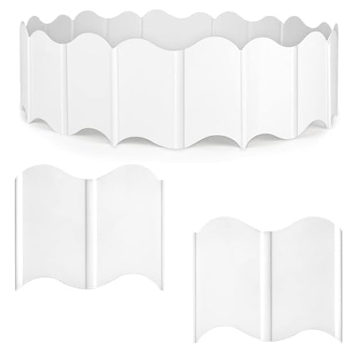 Orgrimmar Garden Edging Kit 40PCS Pound-in Interlocking White(20”x5.3”) - color: White 40PCS