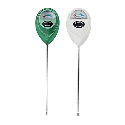 Censinda Soil Moisture Meter, 2 Pack Soil Moisture Monitor for House Plants, Soil Hygrometer Moisture Sensor for Indoor & Outdoor, Garden, Farm, Lawn Plant Care, No Battery Needed(Green + White) - color: Green+White-2Pack