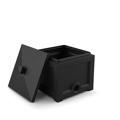 Mayne Fairfield Garden Hose Bin - Black - 17in L x 17in W x 18in H - Holds up to 100 ft. of standard garden hose (5858-B) - color: Black