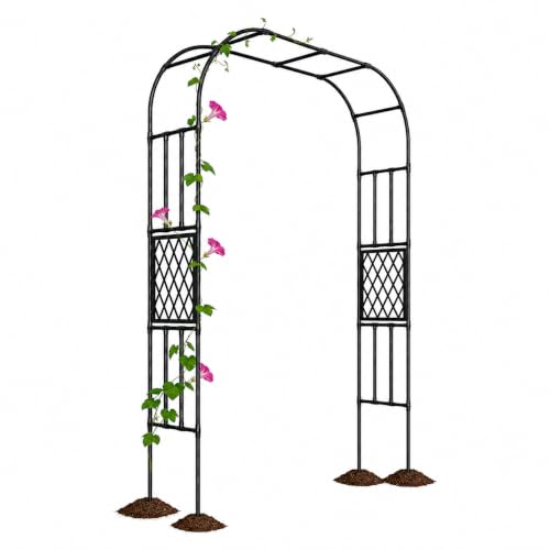 Heavy Duty Garden Arch Trellis,70.9 x 98.4 in, with Lattice - size: 70.9 x 98.4 x 15.4 Inch