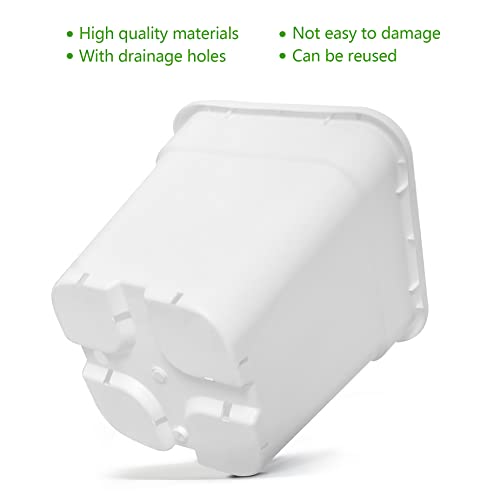 HOSTIC Plant Nursery Pot 10-Pack 3 Gallon White Plastic Garden Planter Pots Flower Seedling Injection Molded Container Seed Starting Pot for Indoor Outdoor Plants Seedlings Flowers Vegetables - size: 3 Gallon