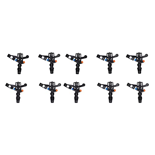 10PCS Rocking Arm Sprinklers G1/2 Male Thread 360 Degree Rotating Impact Sprinkler Plastic Lawn Irrigation for Yard Grass Garden