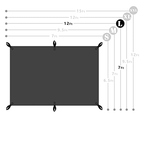 7x12ft Black Tarp Heavy Duty Waterproof, Oxford Fabric Cover 20mil - size: 7x12ft