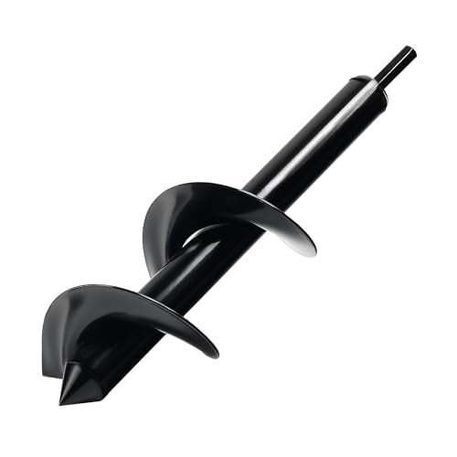 Auger Drill Bit for Planting 3 x 12 Inch, Garden Spiral Drill Bit Bulb Planter Tool Drill Auger for Planting Bulb, Bedding Plant, Post or Umbrella Hole Digger for 3/8" Hex Drive - size: 3" x 12"-Black