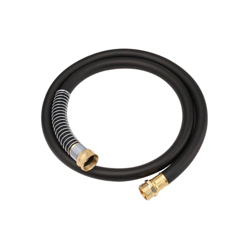 Wiseflow Leader Hose 5FT x 5/8" Heavy Duty Water Hose with Brass Male to Female Fittings, Short Hose Extender for Hose Reel and Faucet, 1000 PSI Burst Pressure, 300 PSI Working Pressure, Black - color: Black, size: 5FT 5/8