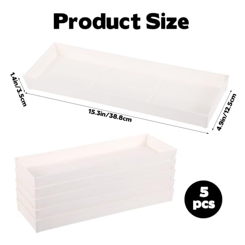 5 PCS Plastic Plant Tray Saucer with 2 Removable Drain Plugs Rectangular Window Sill Drainage Tray for Indoors Outdoor Flower Pots for Window Shelf Thick Plastic Plant stand for Succulent Pot Planter - color: 5pcs-15.3*4.9*1.4in