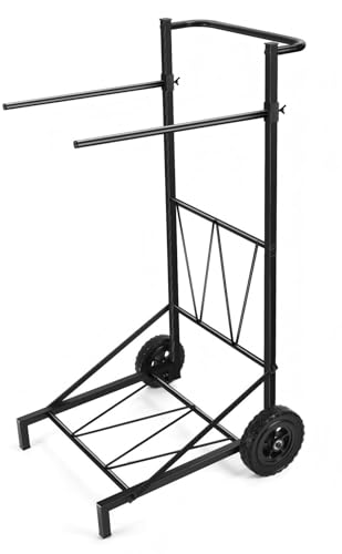 Metal Leaf Bag Holder, 35-55 Gallon Adjustable Mobile Trash Bag Holder,Upgraded Garbage Bag Trolley with wheels,Trash Bag Holder Stand Suitable for Yard and Lawn Cleaning, Camping, and Gathering