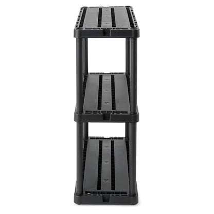 Gracious Living Knect-A-Shelf 3-Shelf Solid Light-Duty Storage, Black - color: 3 Shelf - Black, size: 1 Pack