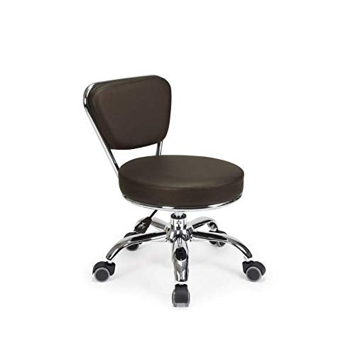 MAYAKOBA Dayton Garage Rolling Seat (Coffee) Pneumatic, Short Stool with Adjustable Height 13"-15", Perfect for Garage Task, Home Cleaning, Bathroom Short Seat, Technician Task - color: Coffee
