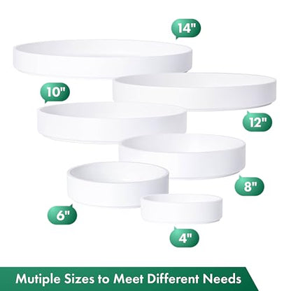 Phoenix Vine 14 Inch Plastic Plant Saucer Water Drip Tray, Heavy Sturdy Round Plant Drainage Tray for Indoors Outdoor, Matte White, 21-TY-14W-1 - size: 14"