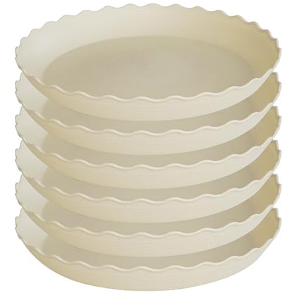6 Pack Plant Saucer 8 inch, Heavy Duty Plastic Plant Water Tray, Planter Saucers, Flower Pot Tray Water Trays for Plant Pots (Beige) - color: Beige, size: 8" (6 pack)
